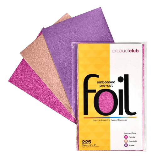 Product Club 225 ct. Embossed Pre-Cut Foil: 5" x 8" Assorted Colors