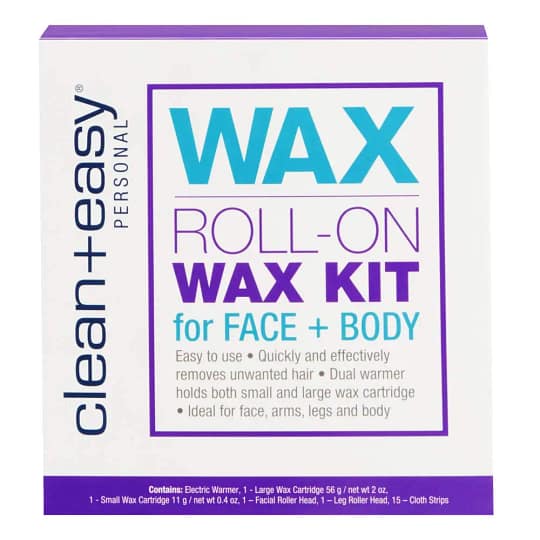 Clean + Easy Roll-On Wax Kit for Face & Body (120V)