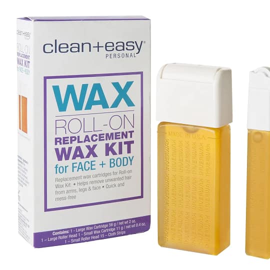 Clean + Easy Roll-On Replacement Wax Kit For Face & Body