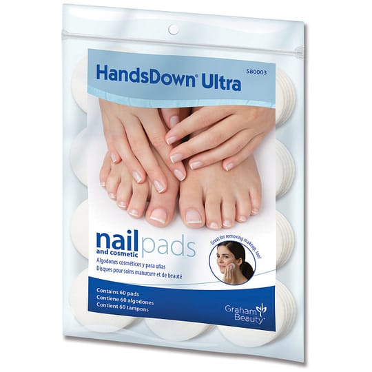 Graham Hands Down Ultra Nail and Cosmetic Pads, White, 60 Count
