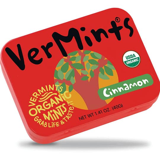 Vermints Organic Cinnamint Breath Mints 1.41 Oz Tin