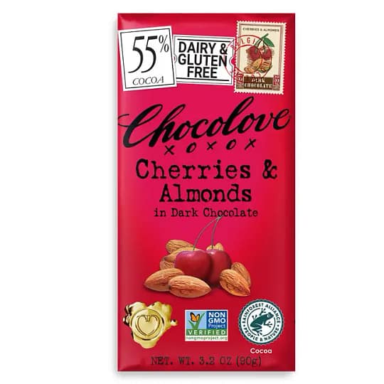 Chocolove Bar 55% Cocoa Cherries & Almonds 3.2 oz.