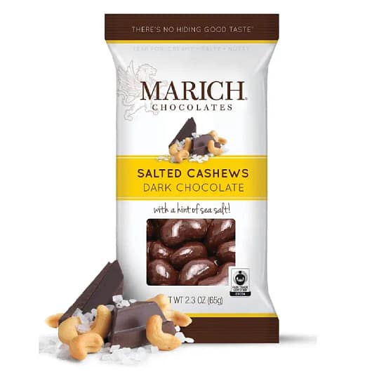 Marich Dark Sea Salted Cashews 2 oz.