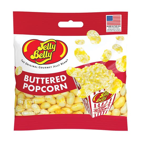 Jelly Belly Buttered Popcorn Peg Bag – 3.5 oz Gourmet Treat