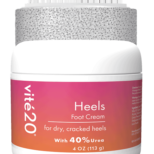 Vite20 Heels Foot Cream 4 Oz. For Dry, Cracked & Smooth Skin