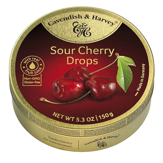 Cavendish & Harvey Sour Cherry Travel Tins – Holiday Gift 5.3 Oz