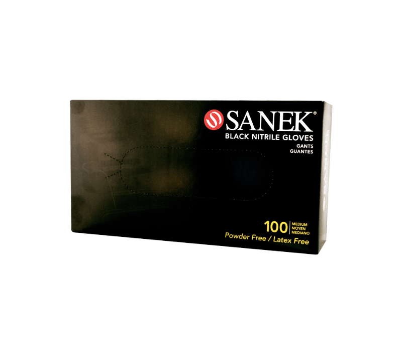 Graham Sanek Black Nitrile Gloves Medium, 100 Count